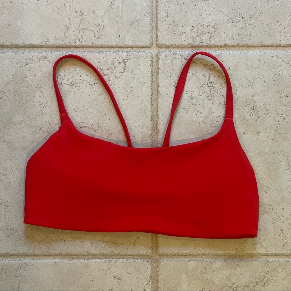 lululemon Wunder Train Strappy Racer Bra A/B Cup in Hot Heat, size 8